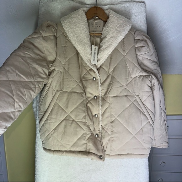 Blank NYC Cream Quilted Teddy-Lined Jacket - Picture 6 of 13
